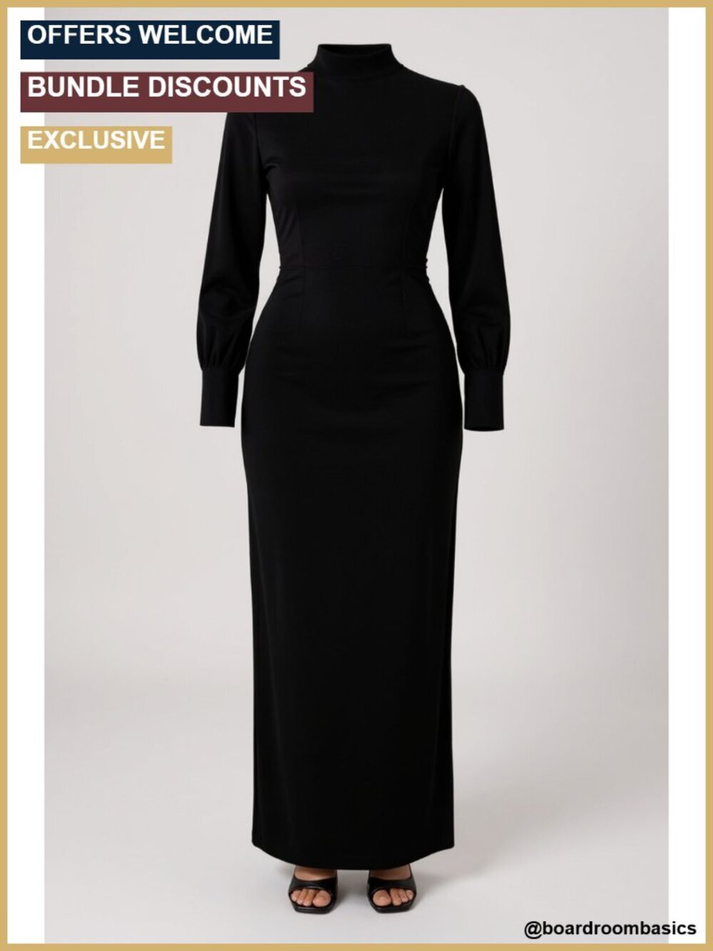 Women's Two Piece Skirt Set - Mock Neck Sleeveless Knit Top & Side Slit Maxi